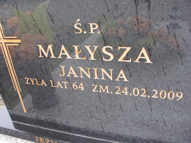 Janina Małysza 1945 Lubartów - Grobonet - Wyszukiwarka osób pochowanych